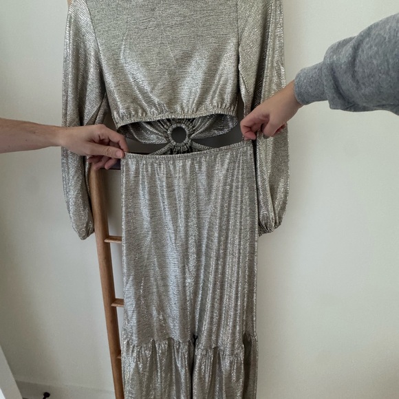 Elegant Silver Evening Dress - Picture 5 of 5